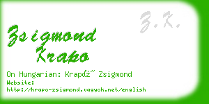 zsigmond krapo business card